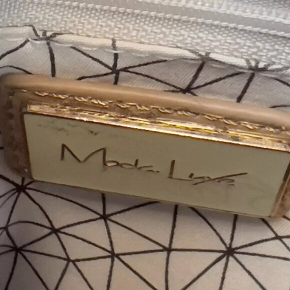 Moda Luxe Layne Backpack Nude Turnlock Embossed Faux Leather Brown Crocodile Bag - Picture 6 of 8